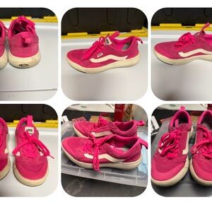 Vans Fuchsia and White Athletic Shoes